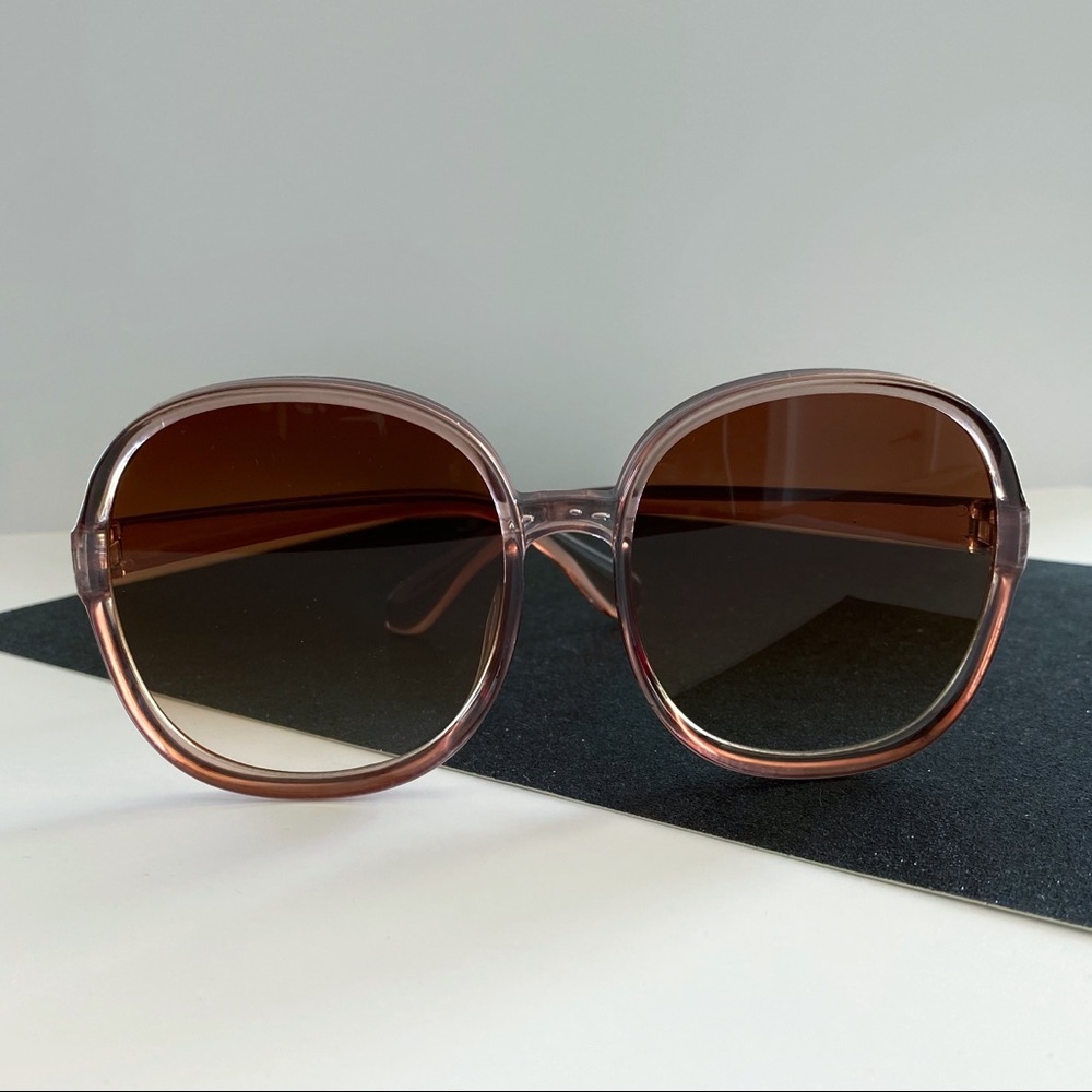 Retro Oval Sunglasses - Light Brown